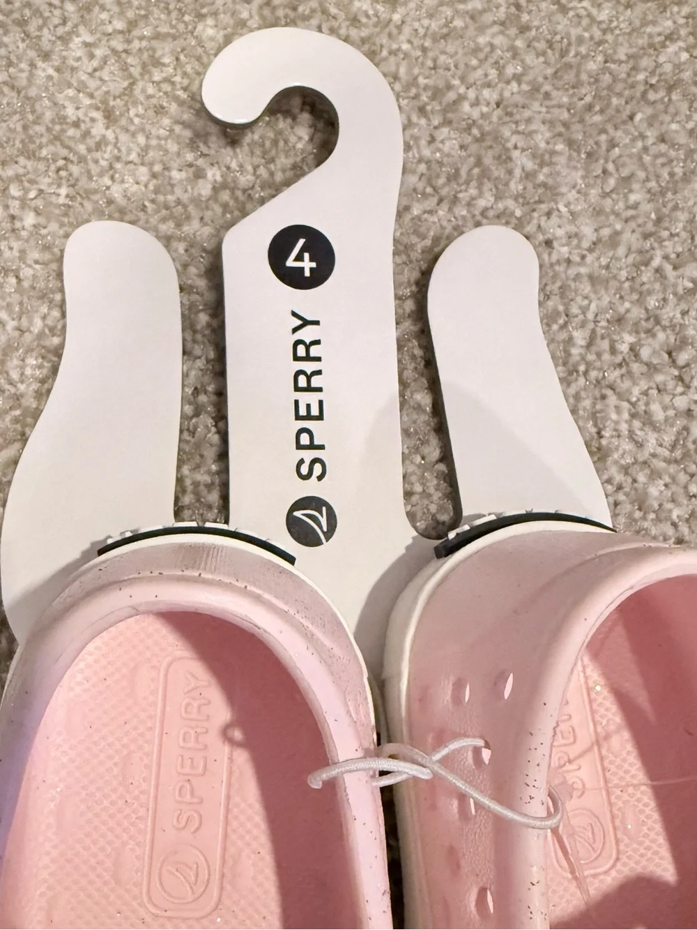 NWT Sperry light pink sparkly lightweight water shoes size 4